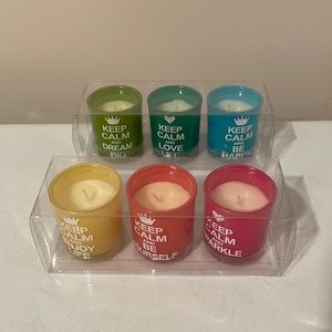 Keep Calm Rainbow Candle Set